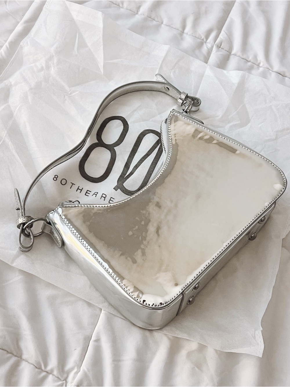 8 other reasons NEW IN DUST BAG Silver Patent Shoulder Bag - Women Bags